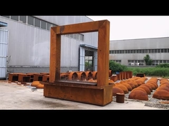 Air mancur buatan Corten Steel Cascade untuk dekorasi taman rumah
