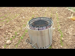 Outdoor 15 Inch Wood Burning Stainless Steel Fire Pits Solo Kompor Bulat Putih Perak